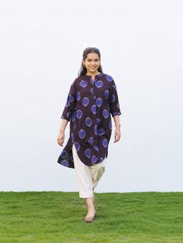 Vaaya - The Dot Brown Ikat Anti-Fit Kurta
