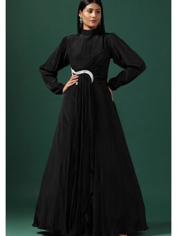 "Two Sisters" by Gyans - Draped Crepe A Line Maix Dress