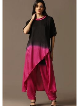"Two Sisters" by Gyans - Black Silk Thread Work Kurta with Pant