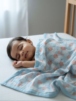 Cocoon Care - Blue Bamboo Muslin Baby Blanket (18-24 Months)