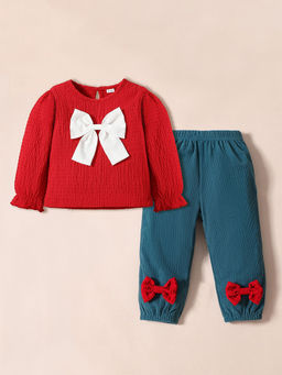 Hopscotch - 2-Pc Triple Threat Bow Top and Pant Set