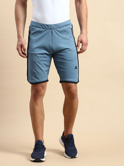 SHOWOFF - Mens Solid Blue Mid-rise Regular Shorts