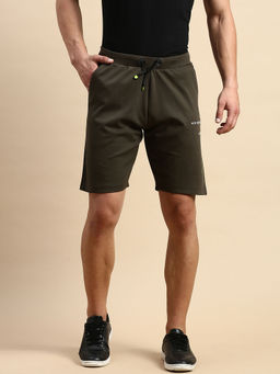 SHOWOFFFF - Mens Printed Olive Regular Shorts