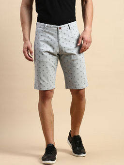 SHOWOFF - Mens Printed Grey Mid-rise Regular Shorts