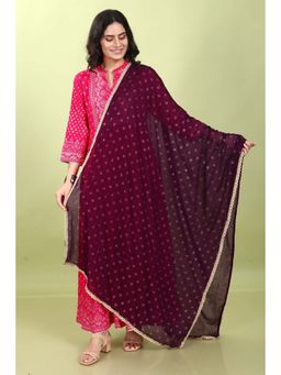 Cotton Culture - Purple Chiffon Embellished Dupatta