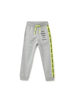 United Colors of Benetton - Boys Grey Printed Regular Fit Joggers