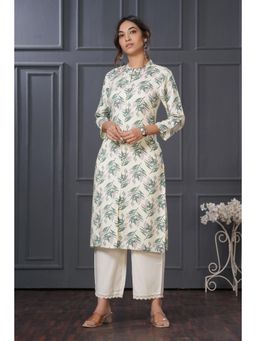BulBul - Women Green Rayon Kurta with Pant (Set of 2)