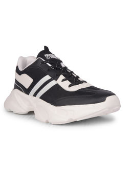 North Star - Black & White Men Lace-Up Sports Running Shoes