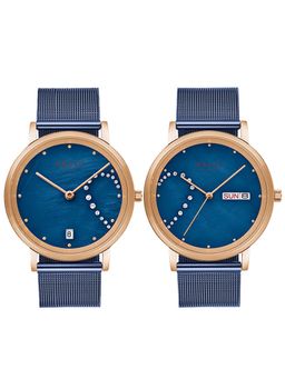 Obaku - V248PHVLML DRAABE LILLE Quartz Crystal MOP Round Dial Pair Watch