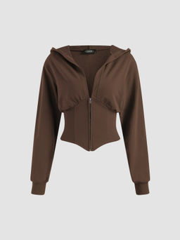 Cider - Solid Hooded Corset Hoodie