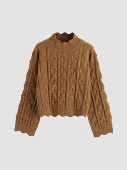 Cider - Tractor Textured High Neck Sweater