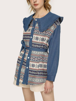 Cider - Denim Striped Mini Dress