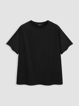 Cider - Cotton Solid Oversized Tee Curve & Plus