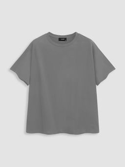 Cider - Cotton Solid Oversized Tee Curve & Plus