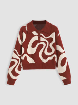 Cider - Everyday Illusion Psychedelic Swirl Pullover Sweater