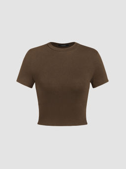 Cider - Solid Short Sleeve Crop Tee