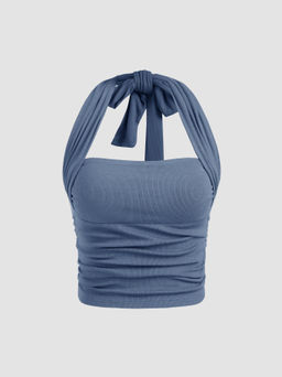 Cider - Solid Halter Crop Top