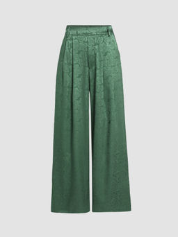 Cider - Jacquard Floral Wide Leg Trousers