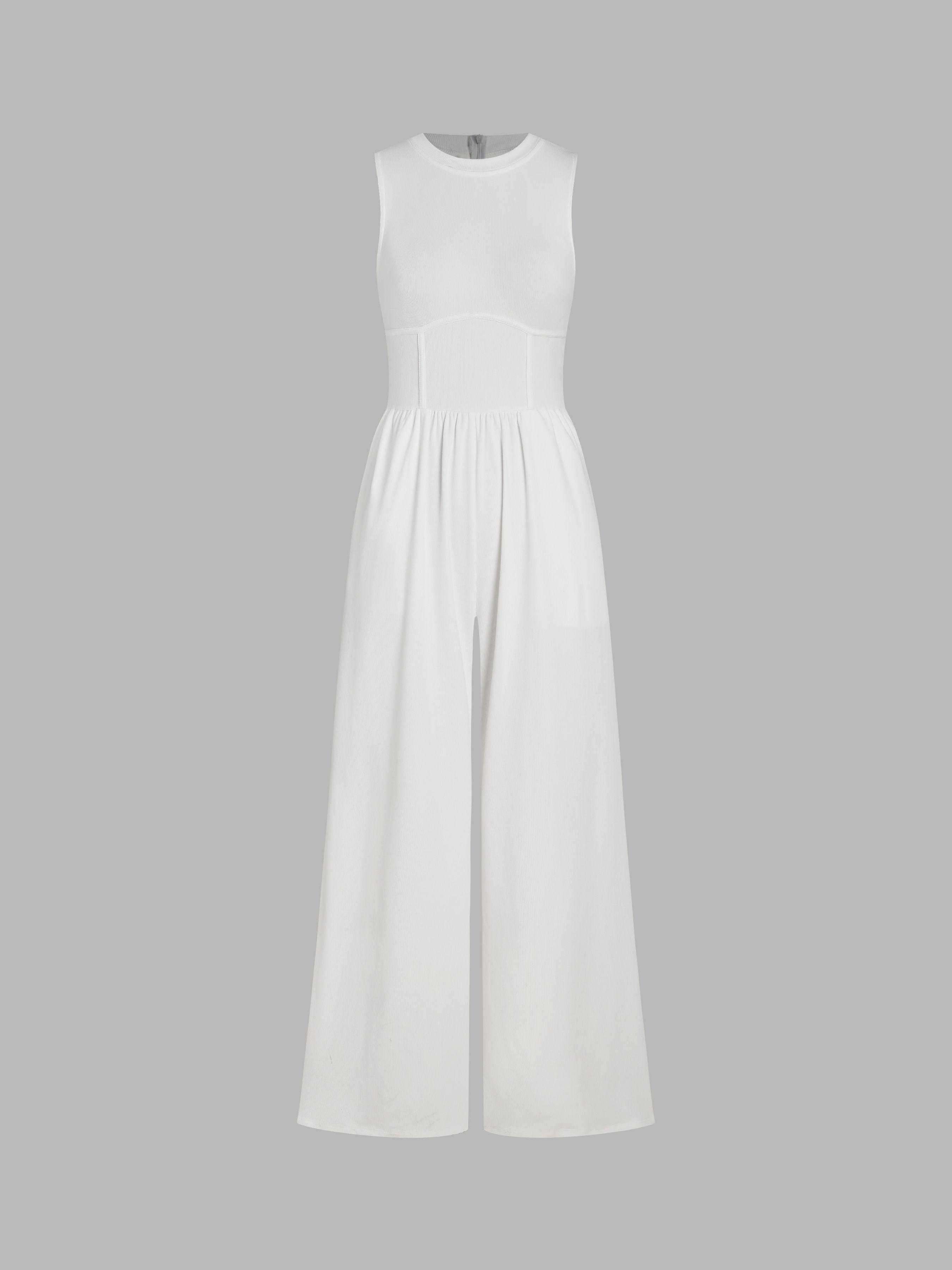 cider Solid Sleeveless Wide Leg Jumpsuit-picture-37