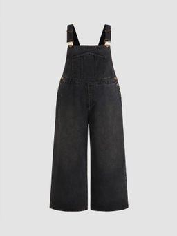 Cider - Denim Pocket Wide Leg Jumpsuit Curve & Plus