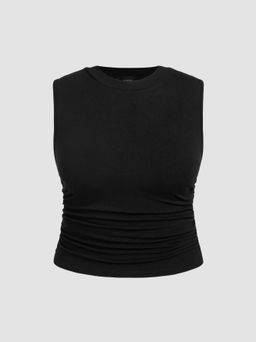 Cider - Sleeveless Ruched Crop Top Curve & Plus