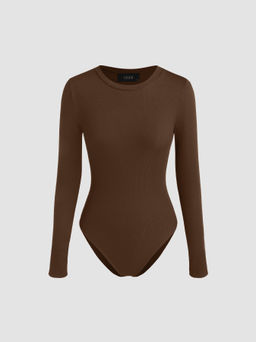 Cider - Round Neckline Long Sleeve Bodysuit