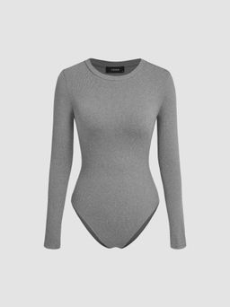 Cider - Round Neckline Long Sleeve Bodysuit
