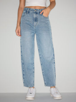 Cider - Mid Waist Tapered Cropped Jeans