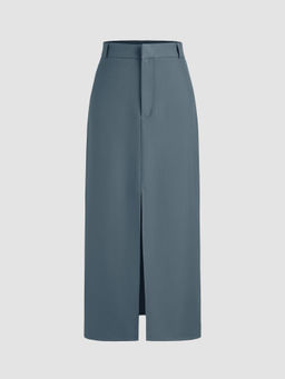 Cider - Solid High Waist Split Maxi Skirt