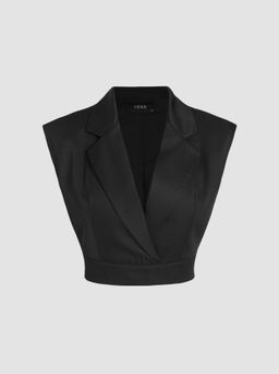 Cider - Collar V-neck Crop Vest