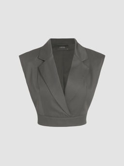 Cider - Collar V-neck Crop Vest