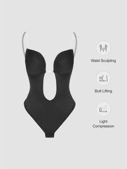 Cider - Light Compression Deep V Seamless Backless Shapewear Bodysuit