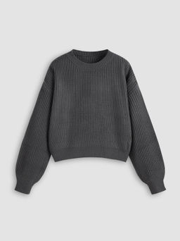 Cider - Striped Knit Round Neckline Long Sleeve Top