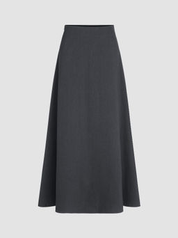 Cider - High Waist Solid Pleated Maxi Skirt