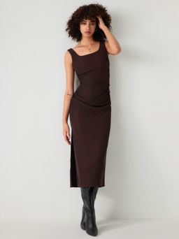 Cider - U-neckline Solid Maxi Dress