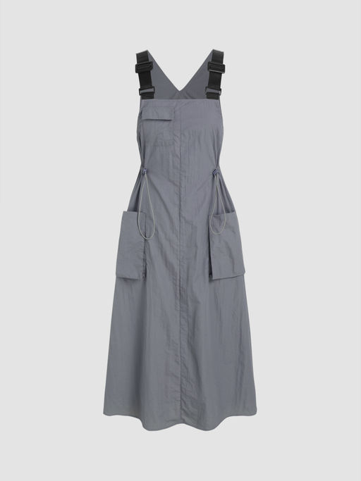 knee length dresses for ladies Drawstring cargo dress – Goza Boutique main image 1