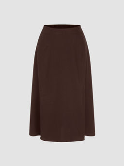 Cider - High Waist Solid Pleated Maxi Skirt Curve & Plus