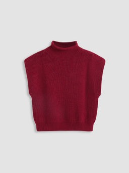 Cider - High Neck Solid Knitted Vest