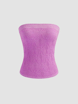 Cider - Seamless Jacquard Texture Crop Tube Top