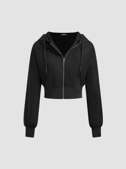 Cider - Terry Solid Zipper Oversized Hoodie