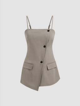 Cider - Square Neck Solid Button Top