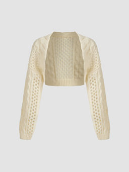 Cider - Knit Solid Hollow Out Cardigan