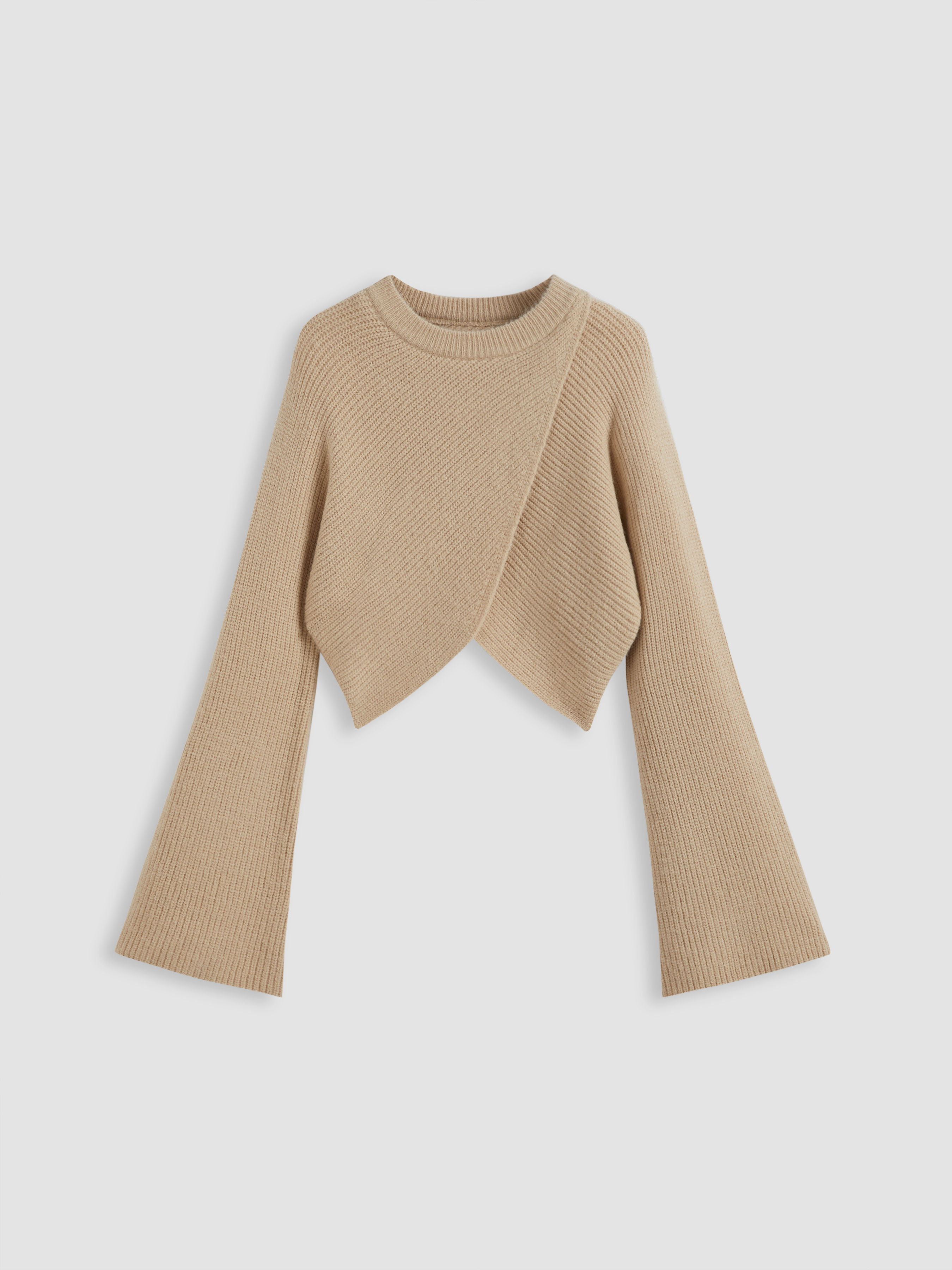 cider Knit Round Neckline Solid Crop Sweater-picture-14