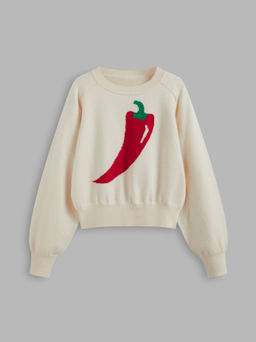 Cider - Knit Round Neckline Pepper Sweater