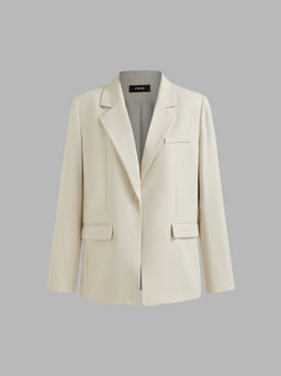 Cider - Collar Solid Pocket Button Blazer