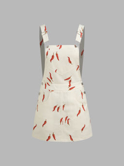 Cider - Cotton Square Neck Pepper Buckle Up Pocket Mini Dress