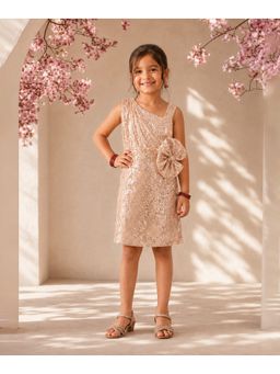 devils n angels - Kids Sequin Dress with Big Bow Waist