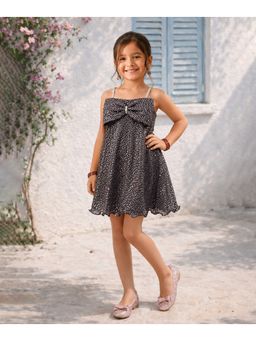 devils n angels - Girls Black Sparkle Party Wear Dress