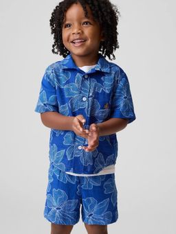 GAP - Kids' Floral Print Camp Collar Shirt with Shorts