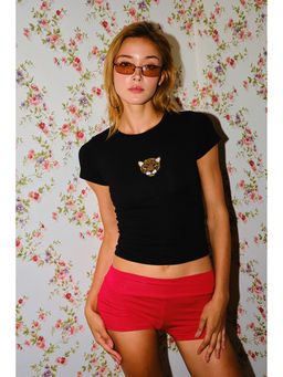 Bonkers Corner - Wild Cat Beaded Embroidery Baby T-Shirt